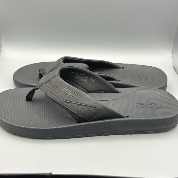 Flojos men’s black cushioned flip flops size 9.  New without tags. - Picture 3 of 5